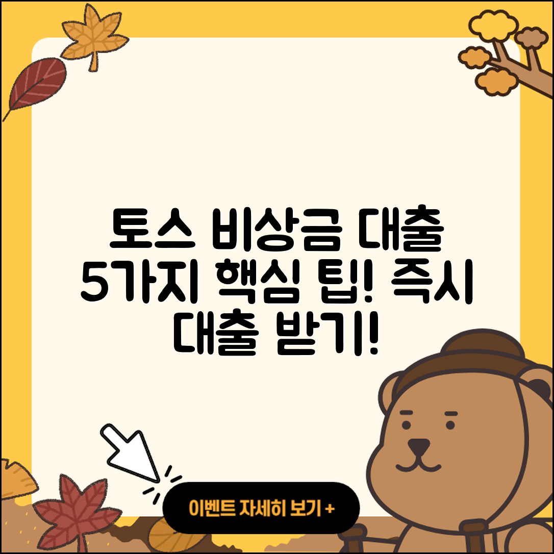 토스 비상금 대출 받는 5가지 팁