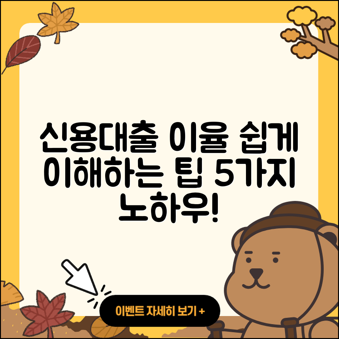 신용대출 이율 쉽게 이해하는 5가지 팁