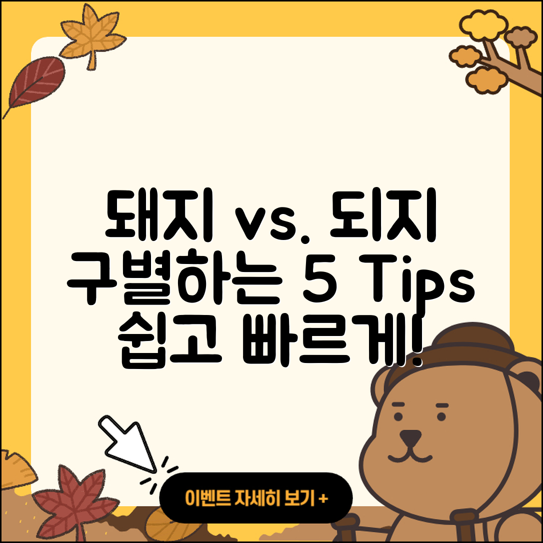 되지와 돼지 구분하기 위한 5가지 팁