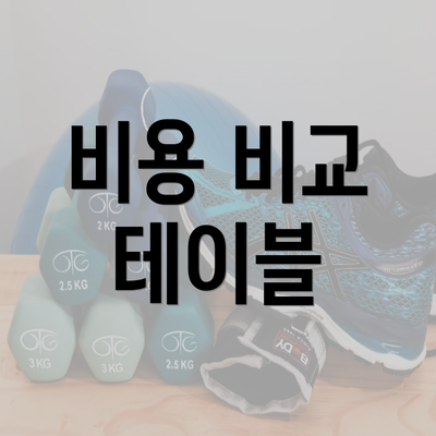 비용 비교 테이블