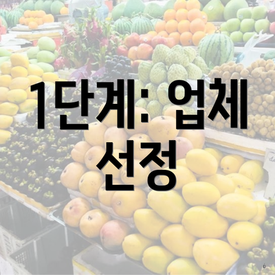 1단계: 업체 선정