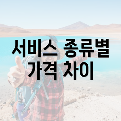서비스 종류별 가격 차이