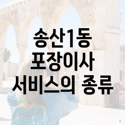 송산1동 포장이사 서비스의 종류
