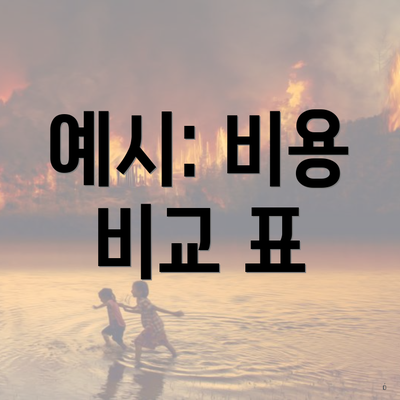 예시: 비용 비교 표