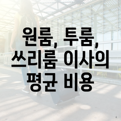 원룸, 투룸, 쓰리룸 이사의 평균 비용