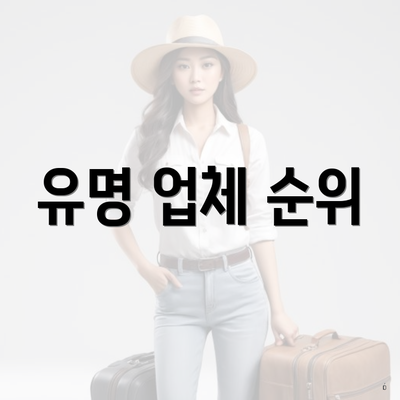 유명 업체 순위