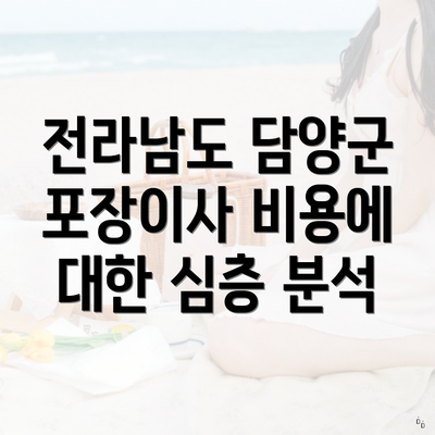전라남도 담양군 포장이사 비용에 대한 심층 분석