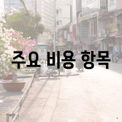 주요 비용 항목