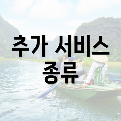 추가 서비스 종류