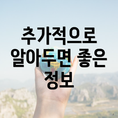 추가적으로 알아두면 좋은 정보