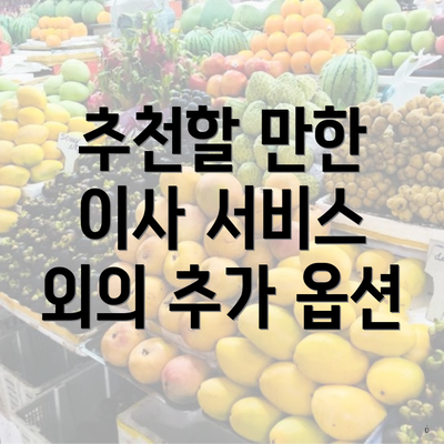 추천할 만한 이사 서비스 외의 추가 옵션