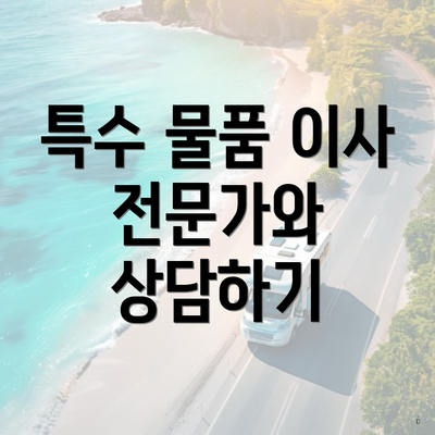 특수 물품 이사 전문가와 상담하기