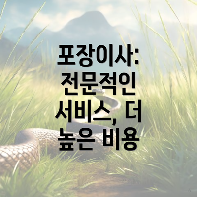 포장이사: 전문적인 서비스, 더 높은 비용