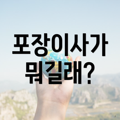 포장이사가 뭐길래?