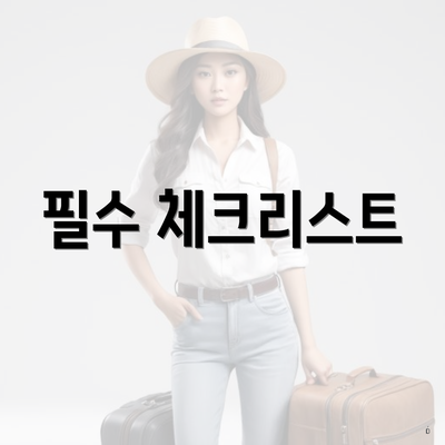 필수 체크리스트