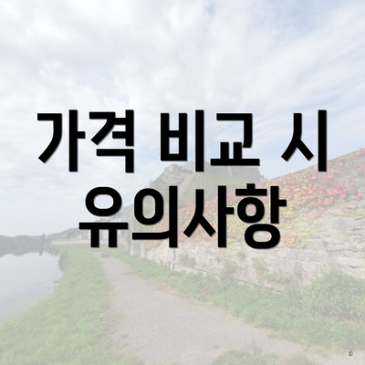 가격 비교 시 유의사항
