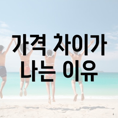 가격 차이가 나는 이유