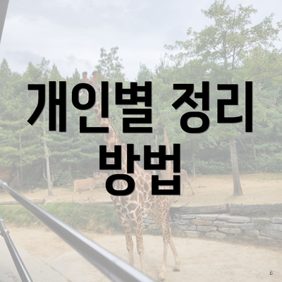 개인별 정리 방법