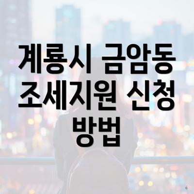 계룡시 금암동 조세지원 신청 방법