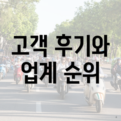 고객 후기와 업계 순위