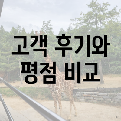 고객 후기와 평점 비교