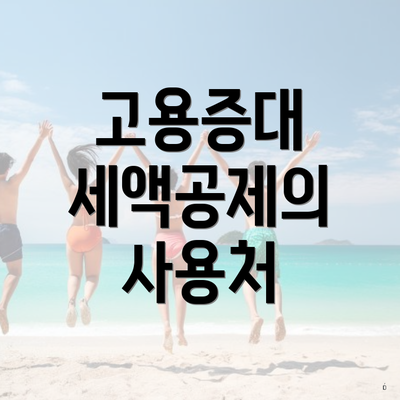 고용증대 세액공제의 사용처