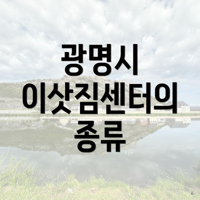 광명시 이삿짐센터의 종류