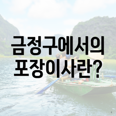 금정구에서의 포장이사란?