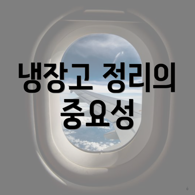 냉장고 정리의 중요성