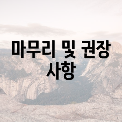마무리 및 권장 사항