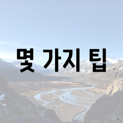 몇 가지 팁