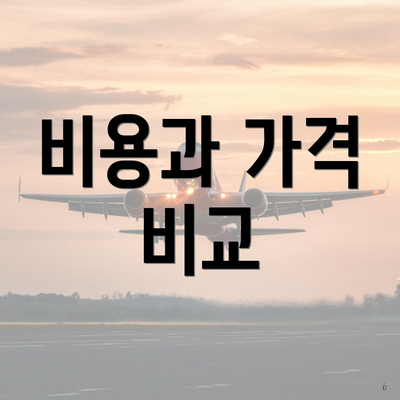 비용과 가격 비교