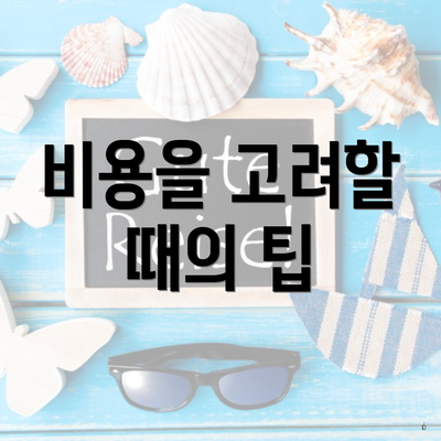 비용을 고려할 때의 팁
