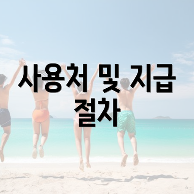 사용처 및 지급 절차
