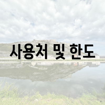 사용처 및 한도