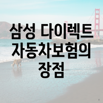삼성 다이렉트 자동차보험의 장점