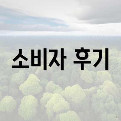 소비자 후기