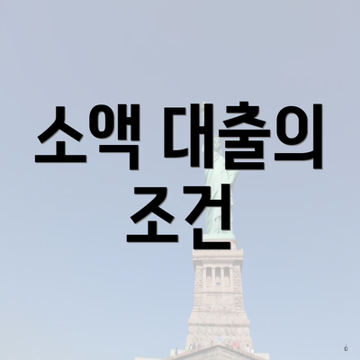 소액 대출의 조건