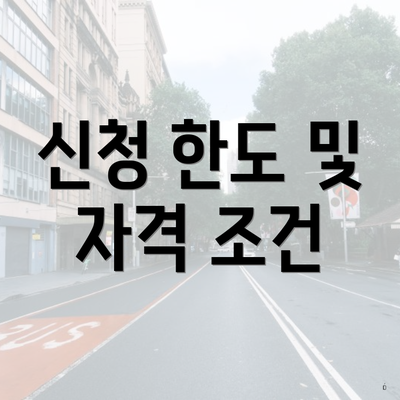 신청 한도 및 자격 조건