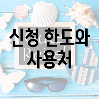 신청 한도와 사용처