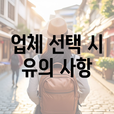 업체 선택 시 유의 사항