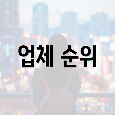 업체 순위