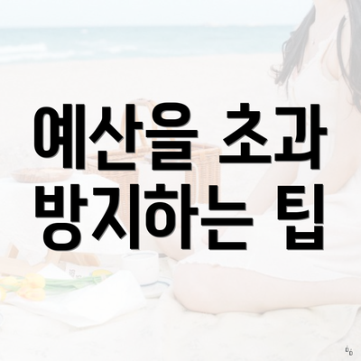 예산을 초과 방지하는 팁