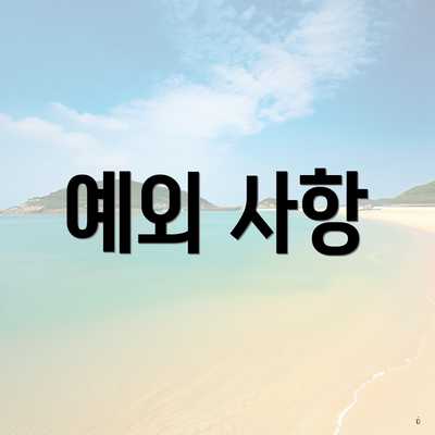 예외 사항