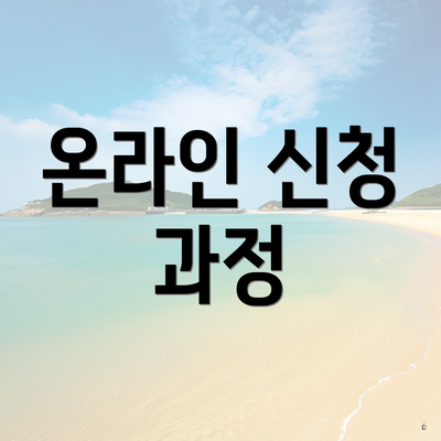 온라인 신청 과정