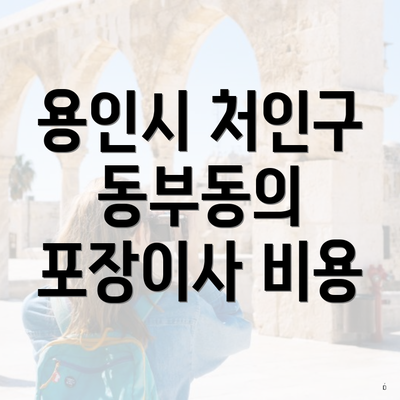 용인시 처인구 동부동의 포장이사 비용