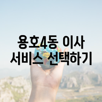 용호4동 이사 서비스 선택하기