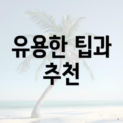 유용한 팁과 추천