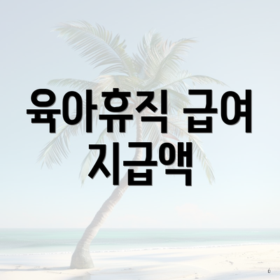 육아휴직 급여 지급액