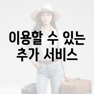 이용할 수 있는 추가 서비스
